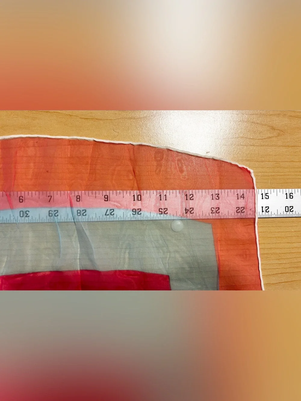 VTG Burmel Hand Rolled Sheer Chiffon Colorblock Stripe Rectangular Scarf 41.5”L